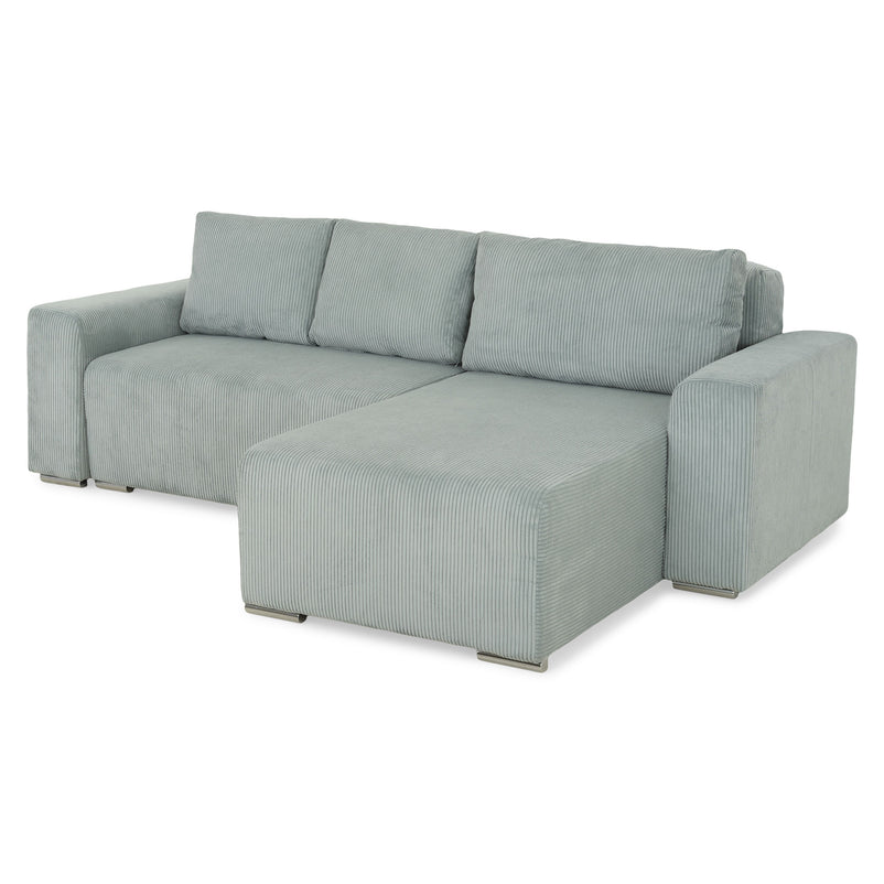 ONDINE Colțar extensibil, șezlong interschimbabil, ladă depozitare, stofă