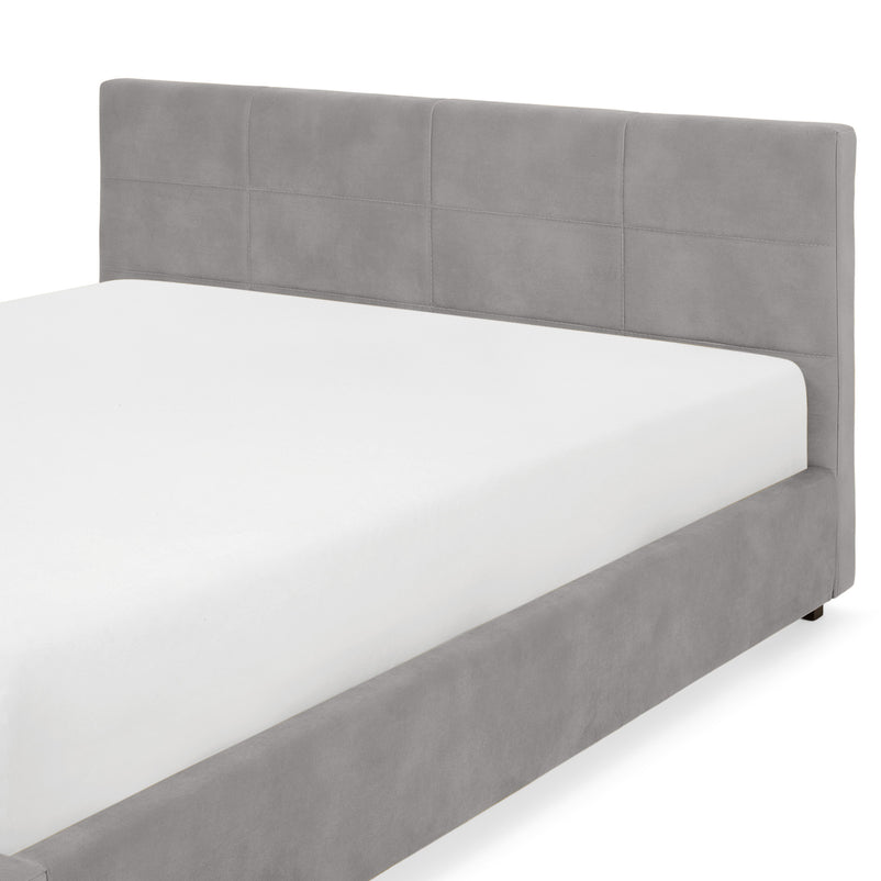 PRAGA Pat tapițat, 160x200cm, somieră rabatabilă și ladă depozitare incluse