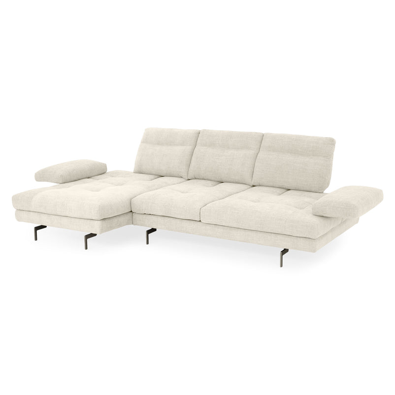 MISTERY Colțar șezlong stânga/dreapta cu mecanism manual spătar și brațe, stofă