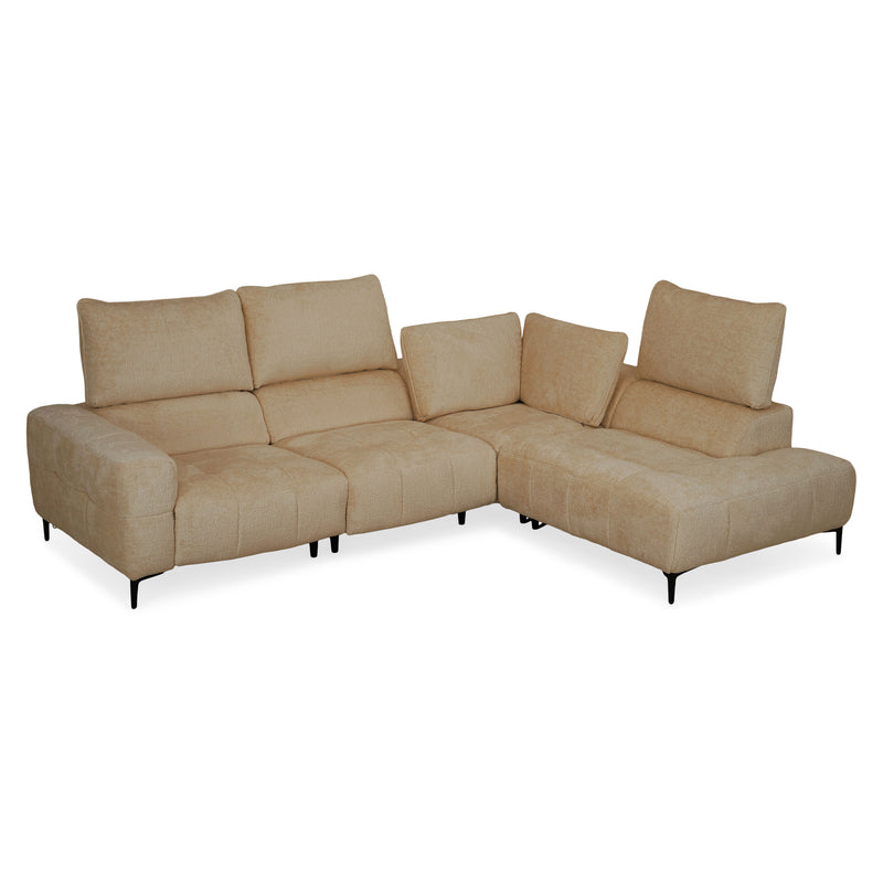 KARSTON Colțar cu șezlong stânga/dreapta, recliner electric, stofă