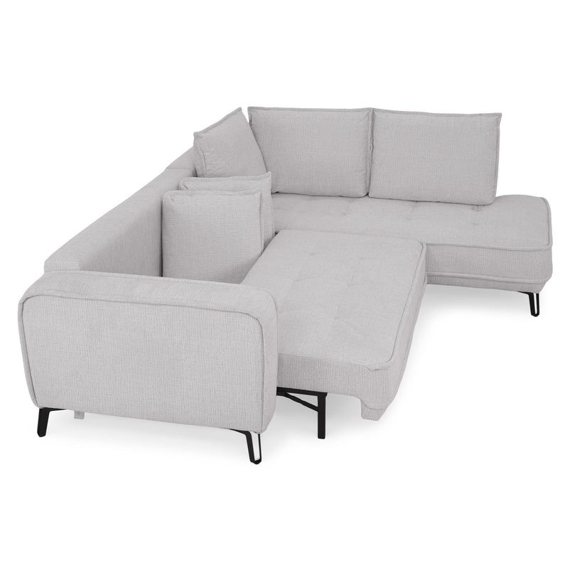 CHOLET Colțar extensibil, șezlong stânga/dreapta, ladă depozitare, stofă