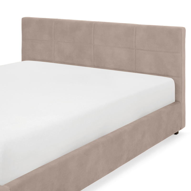 PRAGA Pat tapițat, 160x200cm, somieră rabatabilă și ladă depozitare incluse