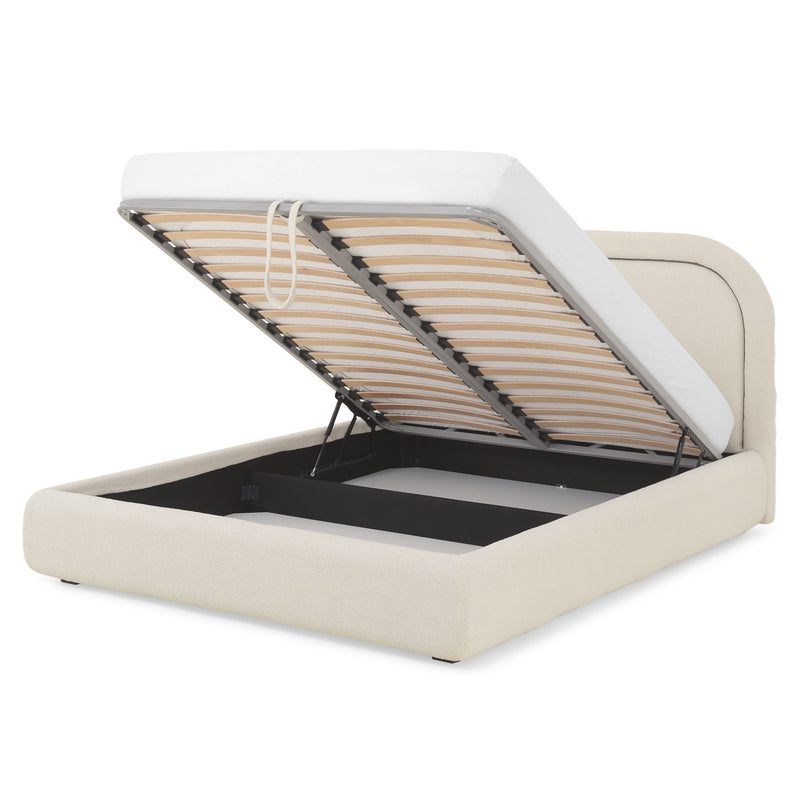 FRANCES Pat tapițat, 160x200cm, somieră rabatabilă și ladă depozitare incluse