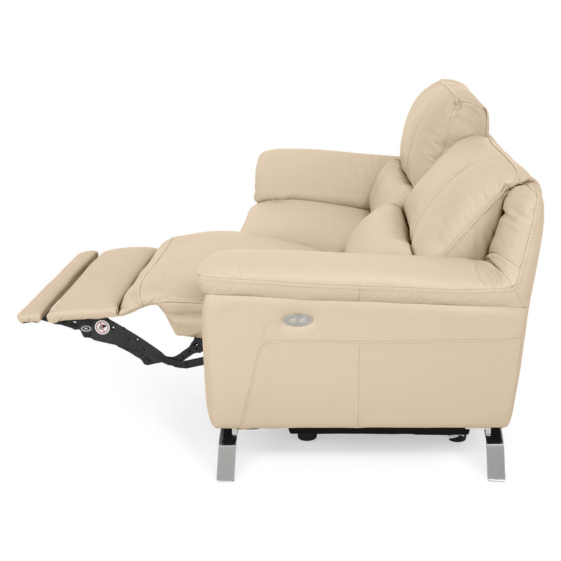FINDLEY Canapea 3 locuri, 2 reclinere electrice, piele