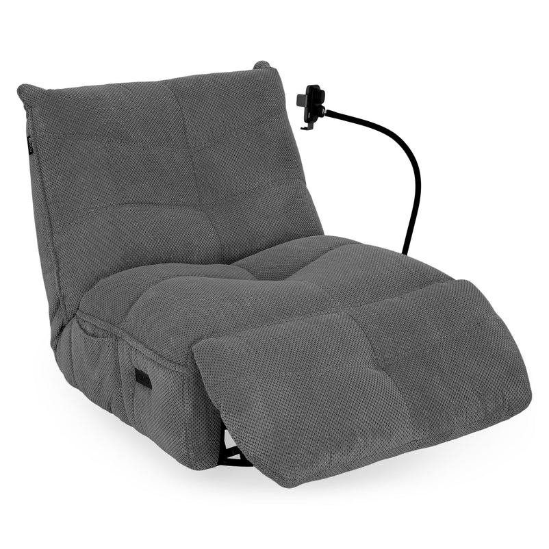 OPTIMUS Fotoliu rotativ, recliner electric, USB, suport telefon, stofă
