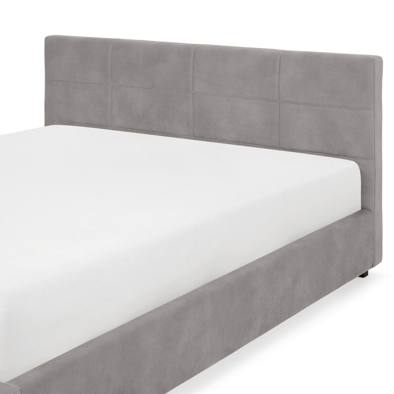 PRAGA Pat tapițat, 160x200cm, somieră rabatabilă și ladă depozitare incluse