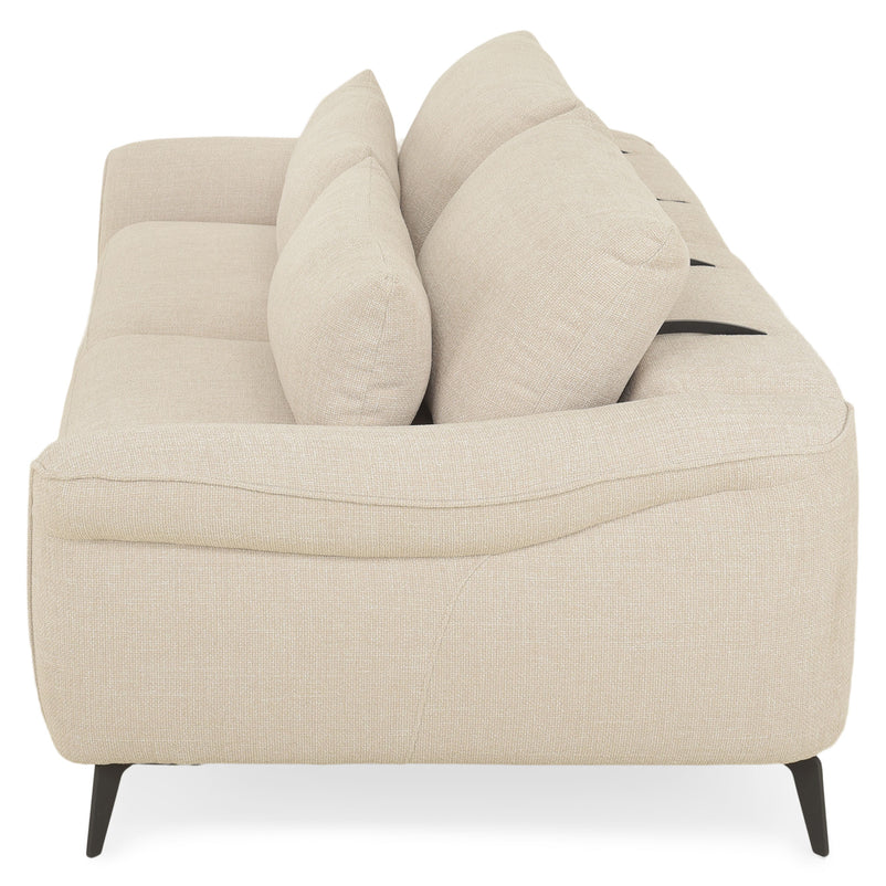 CARVER Canapea 3 locuri, 2 reclinere electrice și mecanism tetiere, stofă