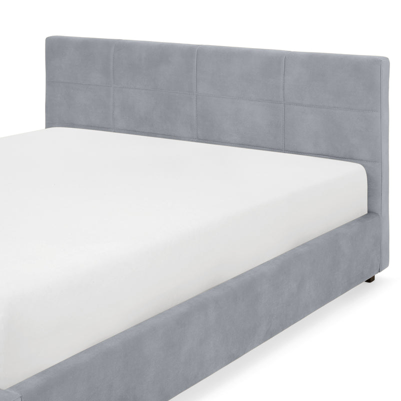 PRAGA Pat tapițat, 160x200cm, somieră rabatabilă și ladă depozitare incluse