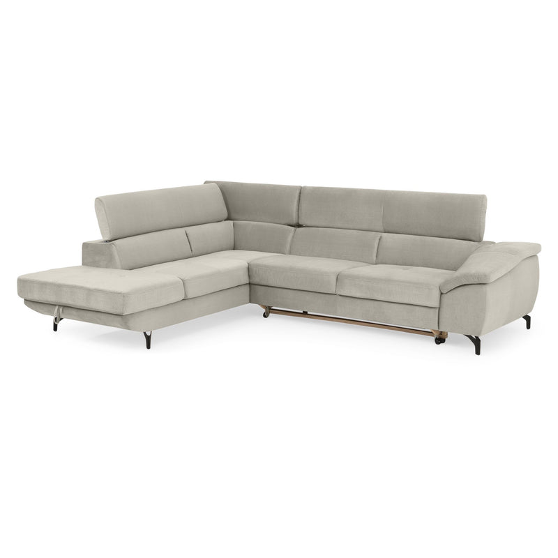 LANDIS Colțar extensibil, șezlong stânga/dreapta, mecanism tetiere, spațiu depozitare, stofă