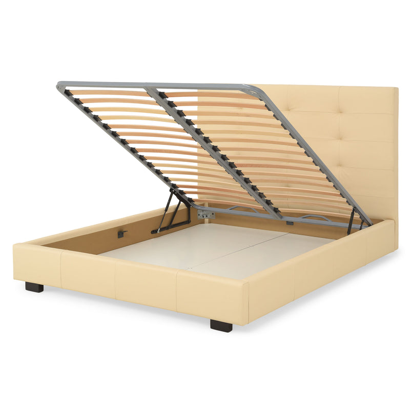 PATIO Pat tapițat, 160x200cm, somieră și ladă depozitare incluse