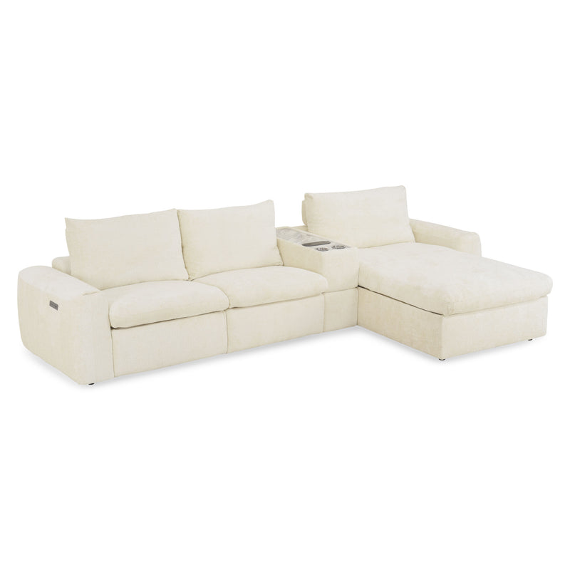 NEW JERSEY Colțar cu șezlong electric stânga/dreapta, 1 recliner electric, tetiere reglabile, USB, consolă depozitare, stofă