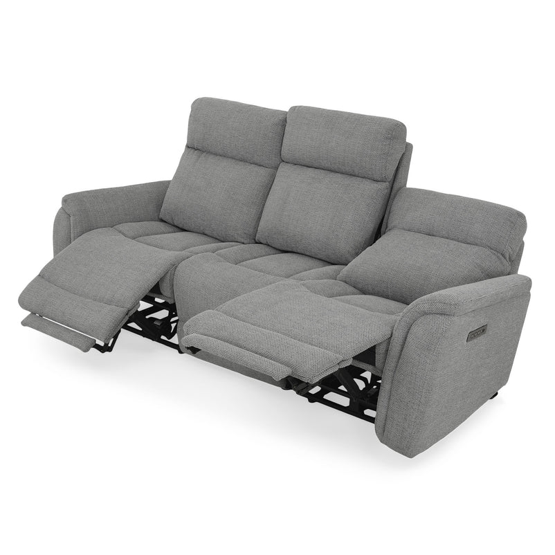 BARTON Canapea 3 locuri, 2 reclinere electrice, stofă