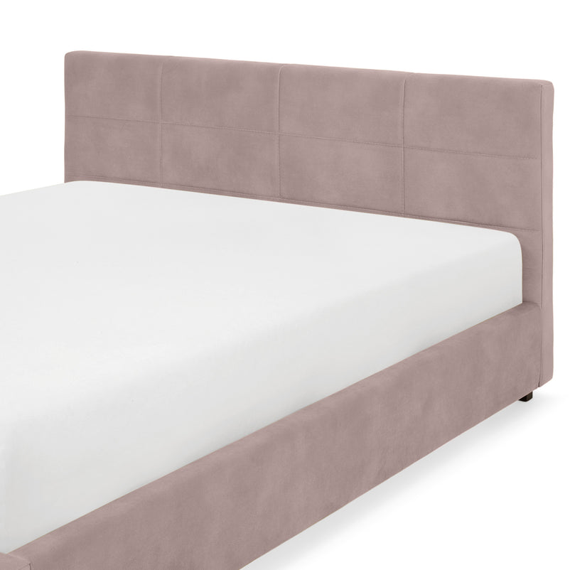 PRAGA Pat tapițat, 160x200cm, somieră rabatabilă și ladă depozitare incluse