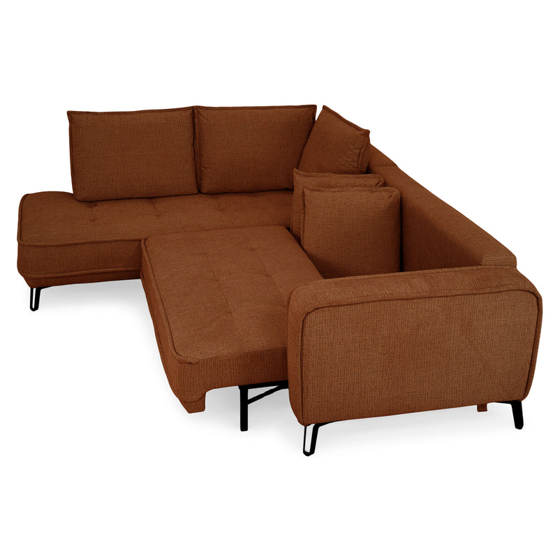 CHOLET Colțar extensibil, șezlong stânga/dreapta, ladă depozitare, stofă