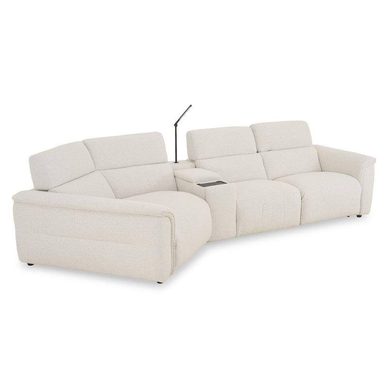 ADDISON Colțar, 2 reclinerele electrice, lampă, încărcare WIRELES și USB, stofă