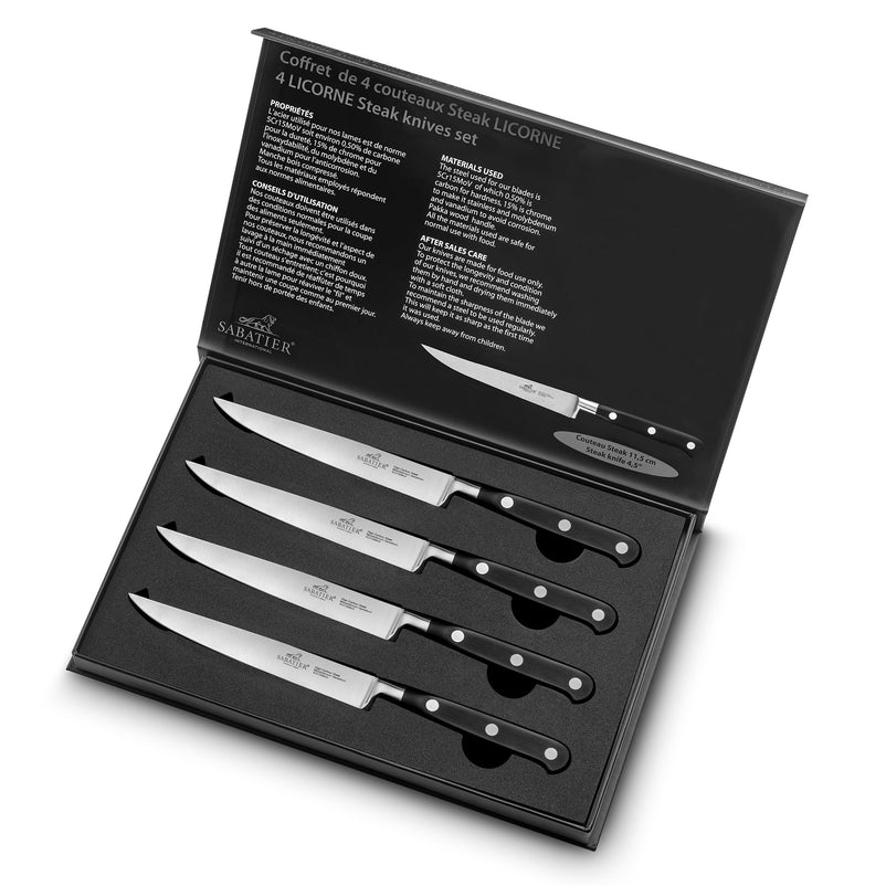 LICORNE Set 4 cuțite friptură, inox