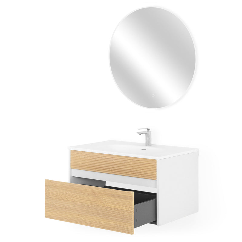 GLORIA/APOLLO Set mobilier baie, mască lavoar, lavoar și oglindă