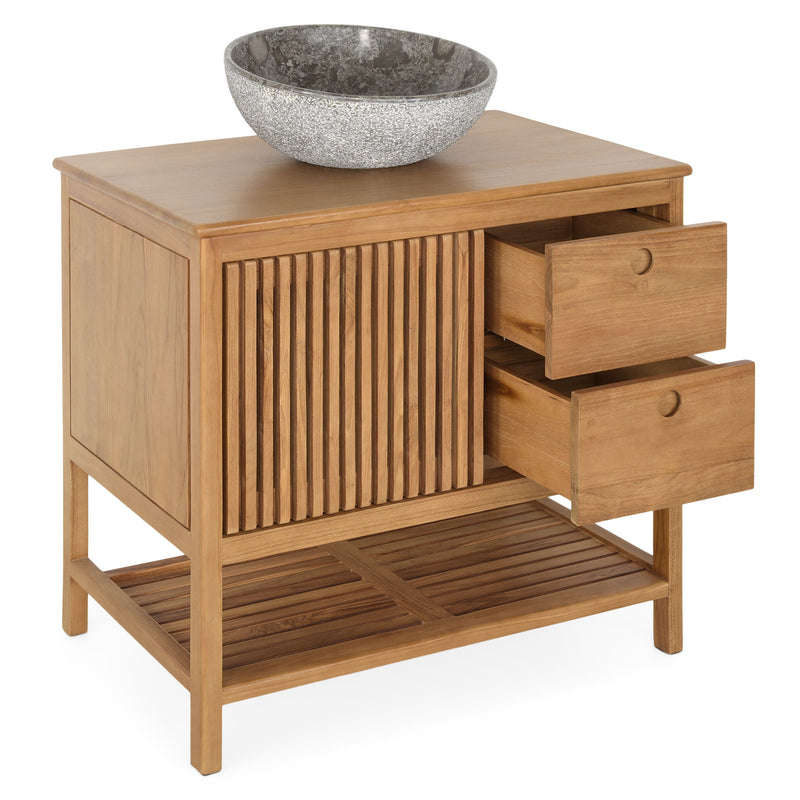 FUSION Set mobilier baie, mască lavoar și lavoar marmură