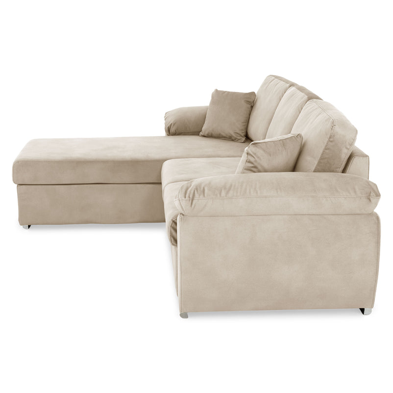 DRAGO Colțar extensibil, șezlong interschimbabil cu ladă depozitare, stofă