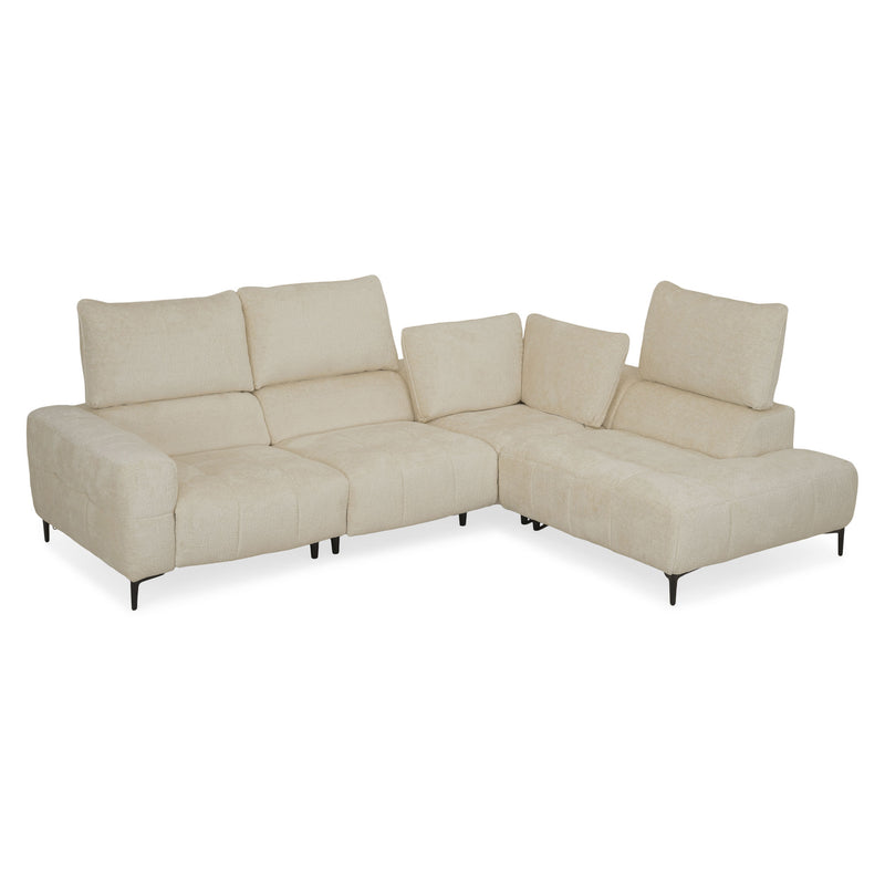 KARSTON Colțar cu șezlong stânga/dreapta, recliner electric, stofă