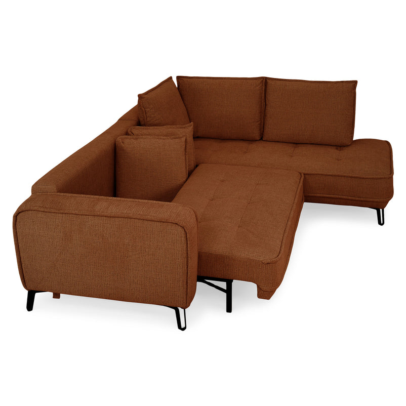 CHOLET Colțar extensibil, șezlong stânga/dreapta, ladă depozitare, stofă