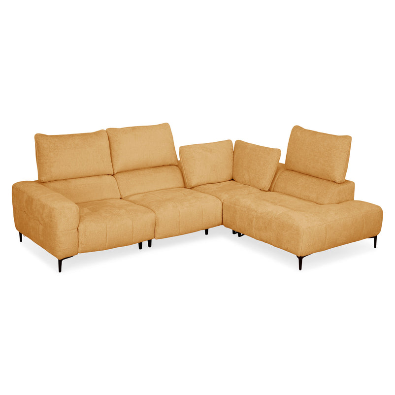 KARSTON Colțar cu șezlong stânga/dreapta, recliner electric, stofă