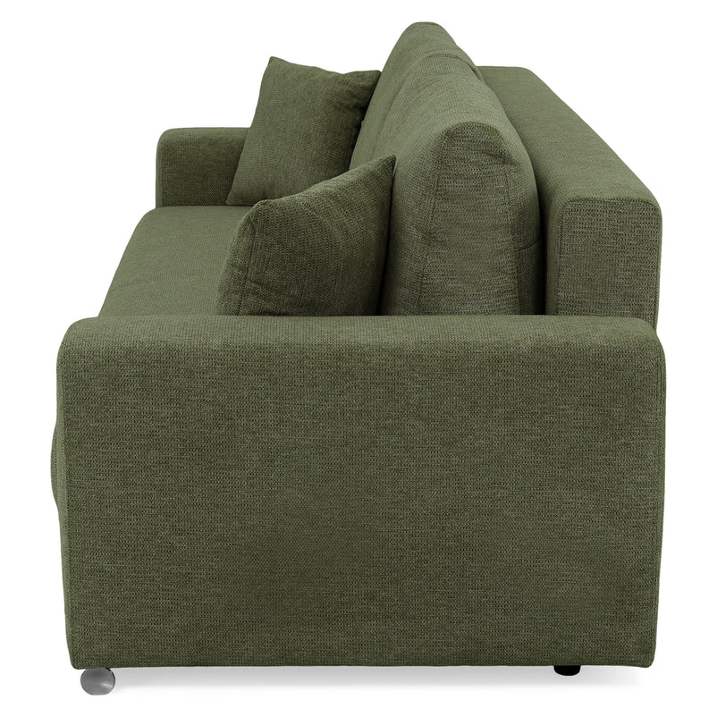 ANTONY Canapea extensibilă, 3 locuri, ladă depozitare, stofă