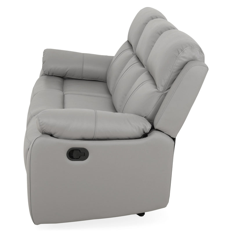 HUDSON Canapea 3 locuri, 2 reclinere manuale, piele naturală