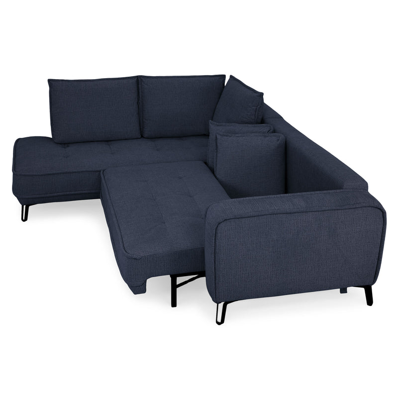 CHOLET Colțar extensibil, șezlong stânga/dreapta, ladă depozitare, stofă