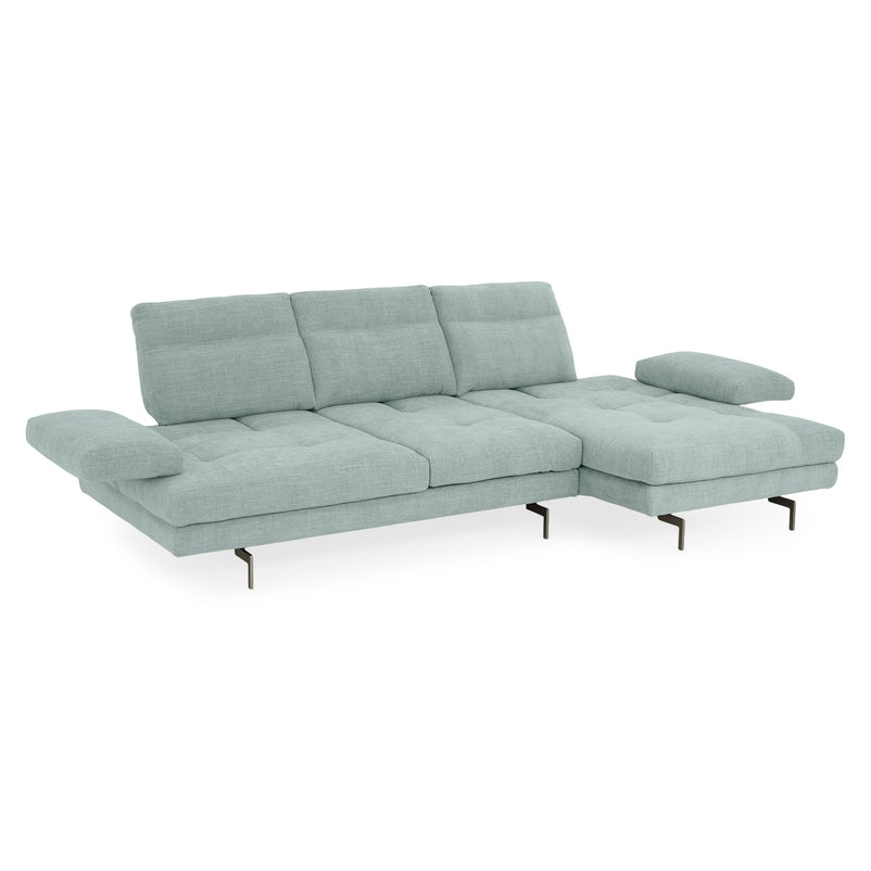 MISTERY Colțar șezlong stânga/dreapta cu mecanism manual spătar și brațe, stofă