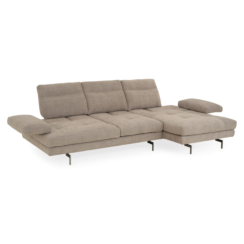 MISTERY Colțar șezlong stânga/dreapta cu mecanism manual spătar și brațe, stofă