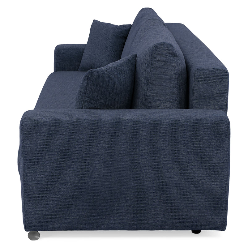 ANTONY Canapea extensibilă, 3 locuri, ladă depozitare, stofă