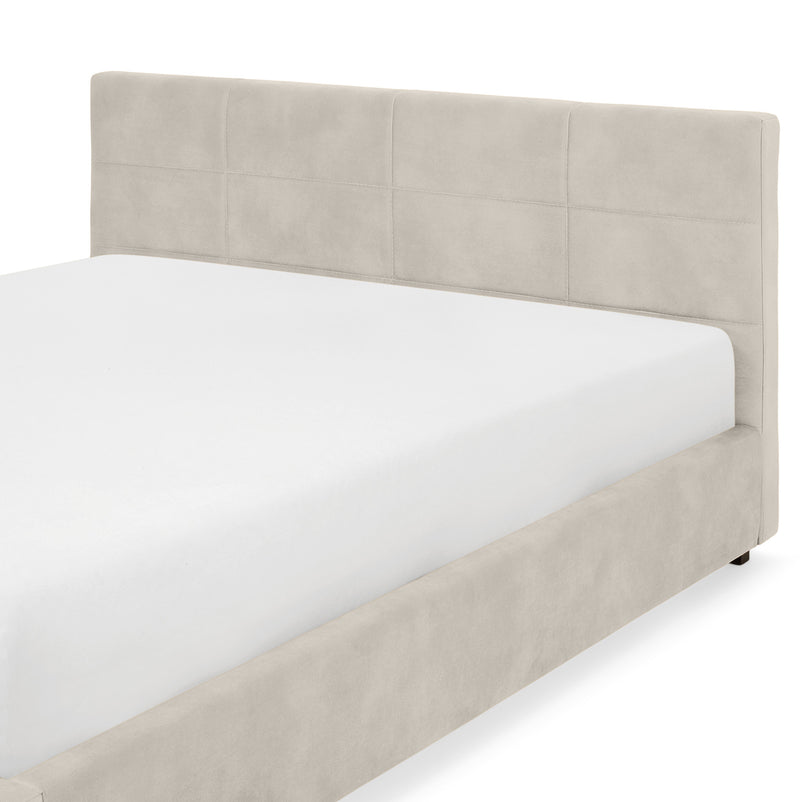 PRAGA Pat tapițat, 160x200cm, somieră rabatabilă și ladă depozitare incluse