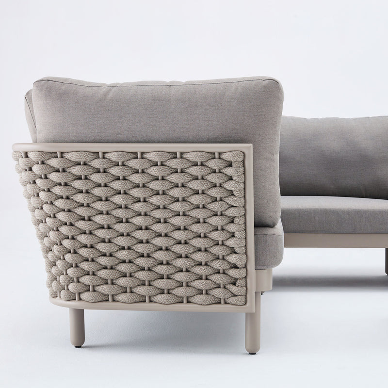 CALOOCAN Set mobilier terasă/grădină, colțar, fotoliu, taburet și măsuță