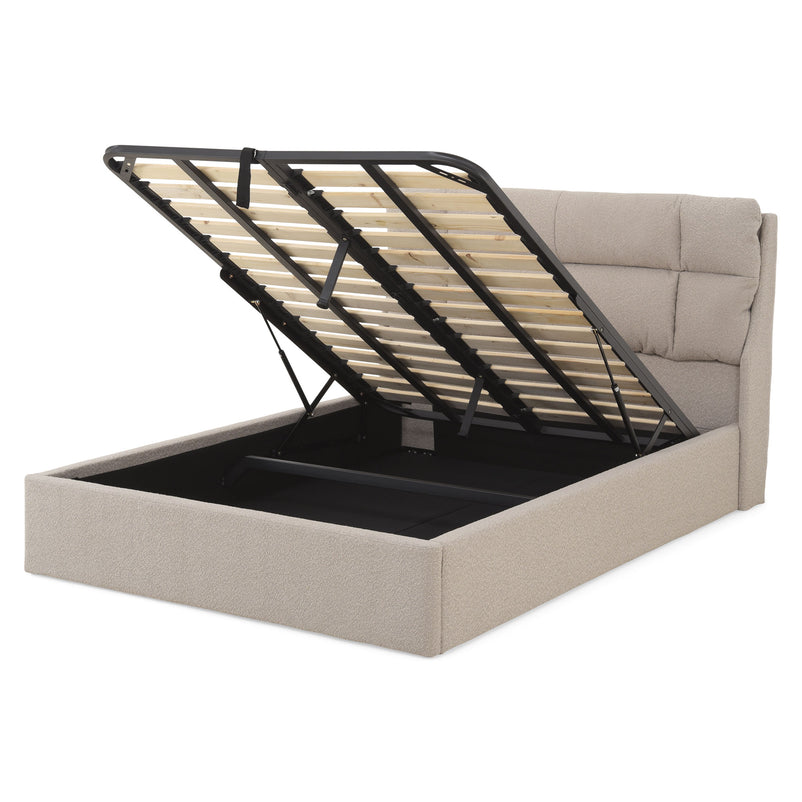 FULTON Pat tapițat, somieră rabatabilă și ladă depozitare incluse