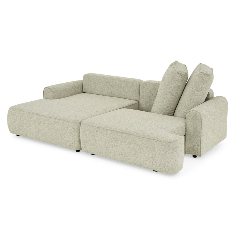 LESLY Colțar 3 locuri extensibil, șezlong stânga/dreapta, ladă depozitare, stofă