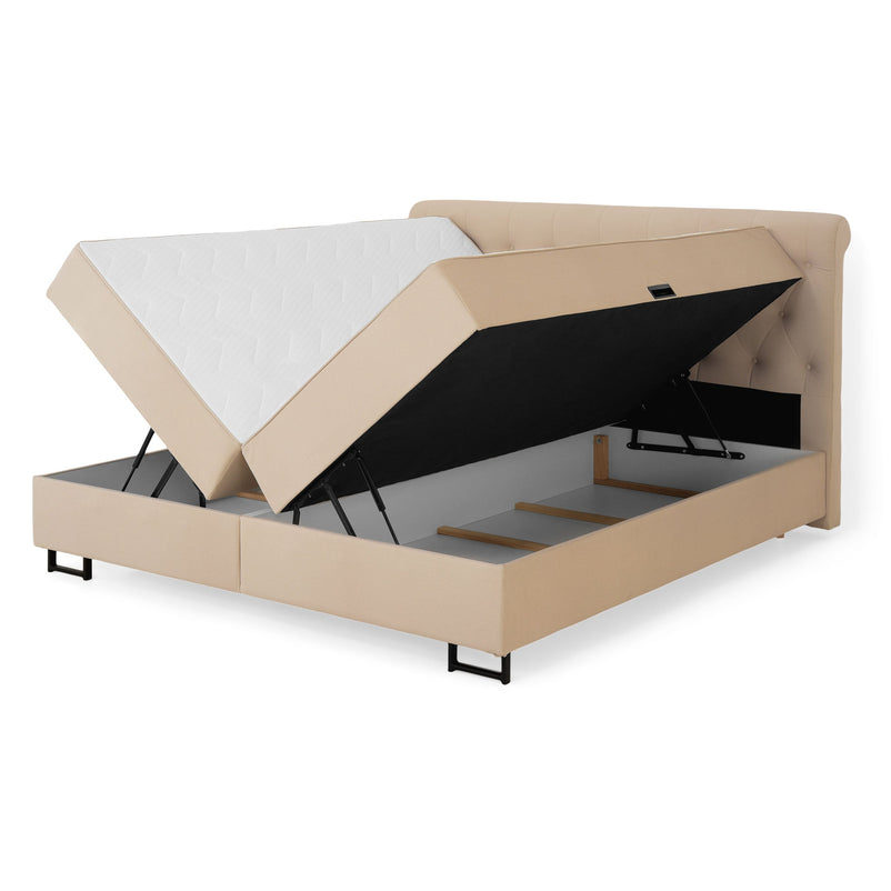 FIONA Pat tapițat, saltea și spatiu depozitare incluse - Articol resigilat