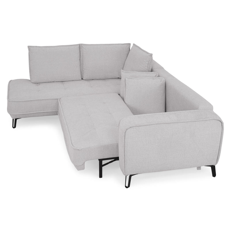 CHOLET Colțar extensibil, șezlong stânga/dreapta, ladă depozitare, stofă