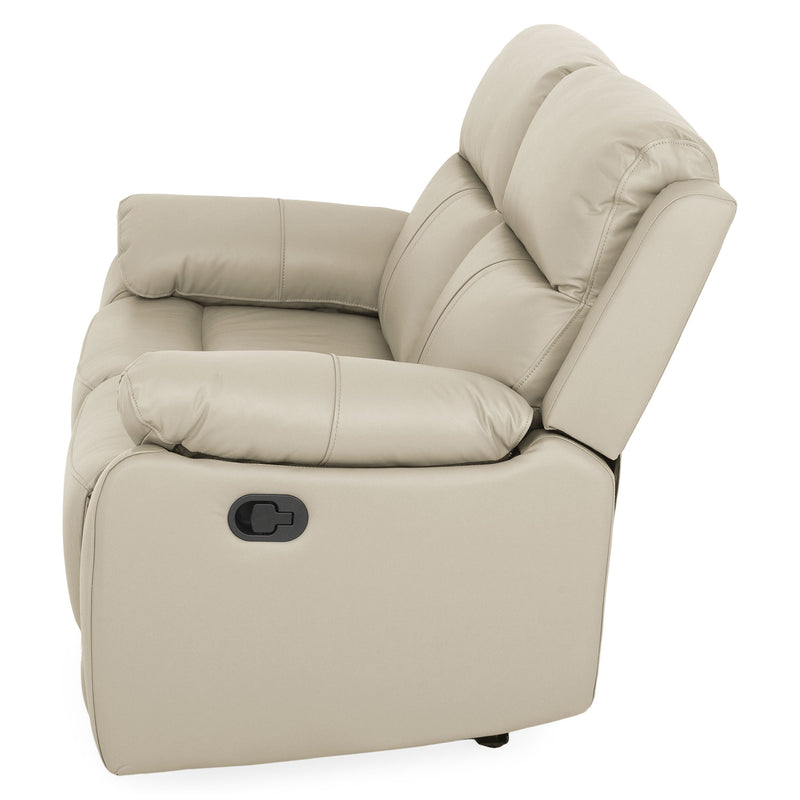 HUDSON Canapea 2 locuri, 2 reclinere manuale, piele naturală