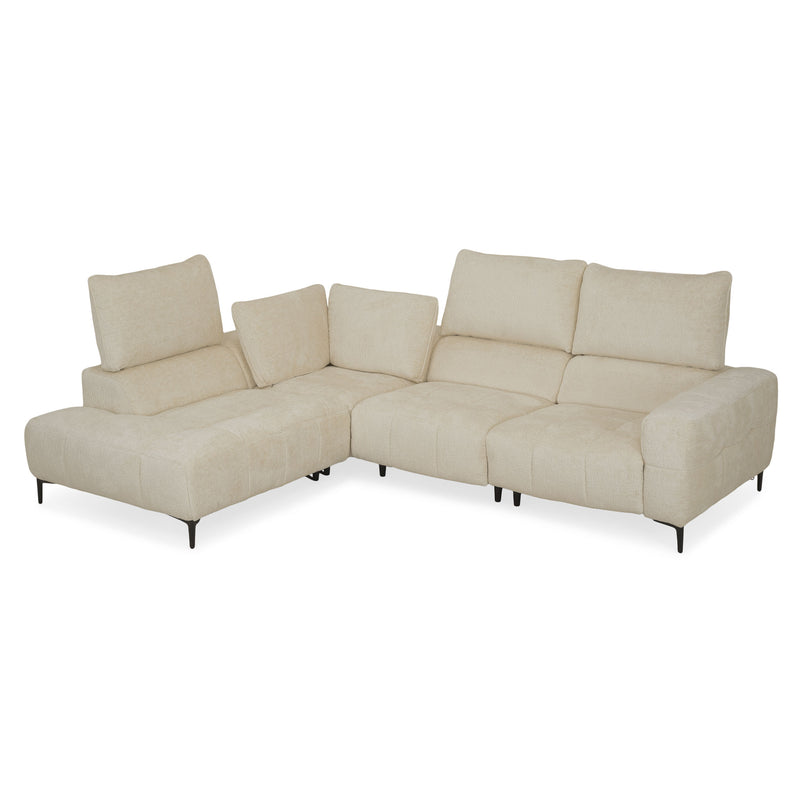 KARSTON Colțar cu șezlong stânga/dreapta, recliner electric, stofă