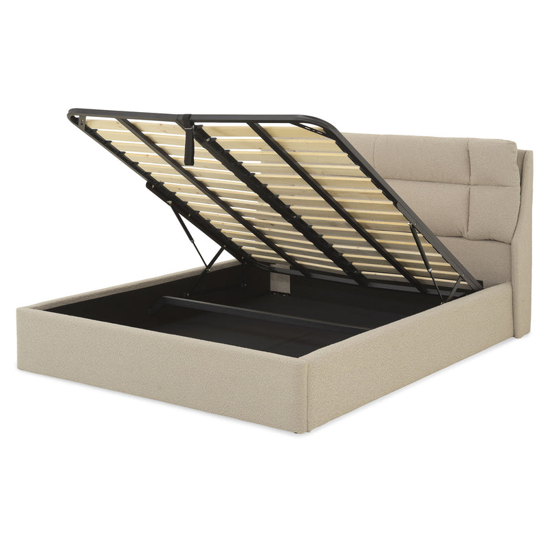 FULTON Pat tapițat, somieră rabatabilă și ladă depozitare incluse