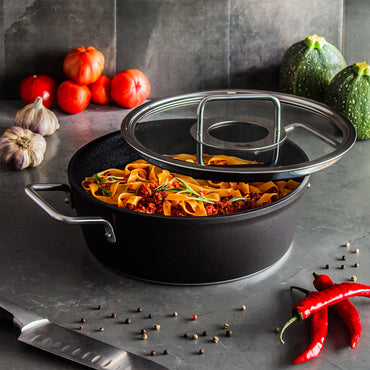 ADAMANT Oală cu mânere și capac, aluminiu, D.24cm