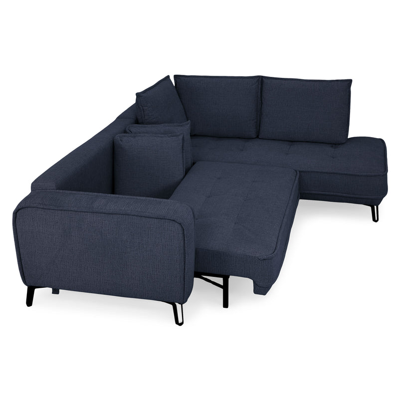 CHOLET Colțar extensibil, șezlong stânga/dreapta, ladă depozitare, stofă