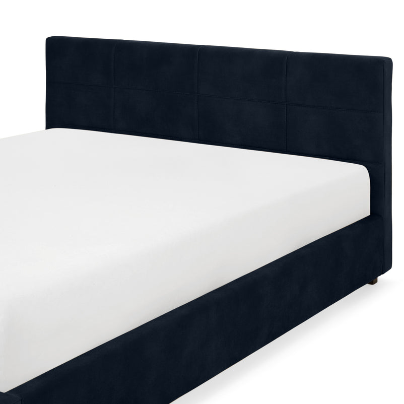 PRAGA Pat tapițat, 160x200cm, somieră rabatabilă și ladă depozitare incluse