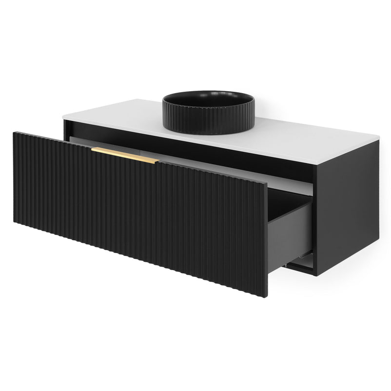 HORIK Set mobilier baie, mască lavoar, top lavoar, lavoar ceramic și oglindă