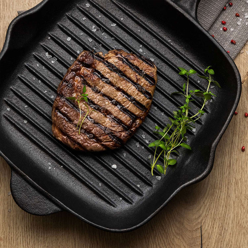 BLACK Tigaie grill, fontă, L.27cm
