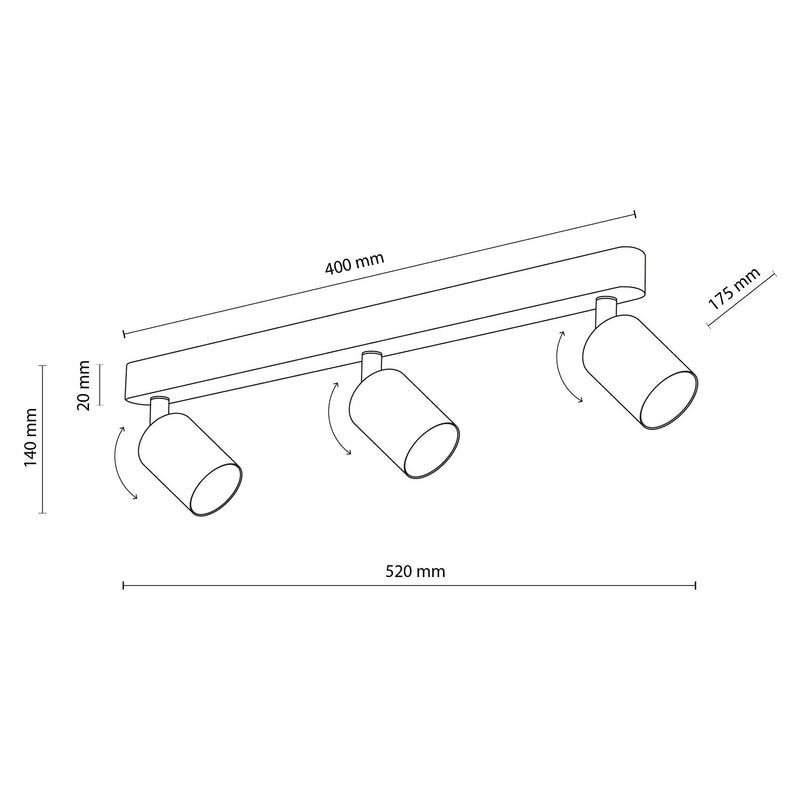 LIVIA Plafonieră 3x10W GU10