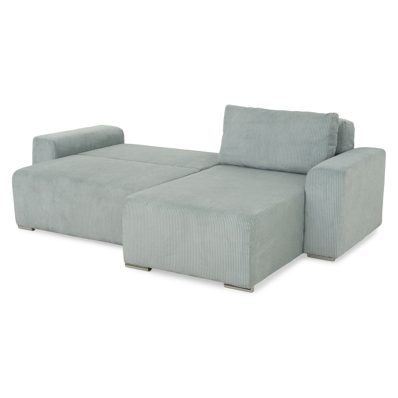 ONDINE Colțar extensibil, șezlong interschimbabil, ladă depozitare, stofă