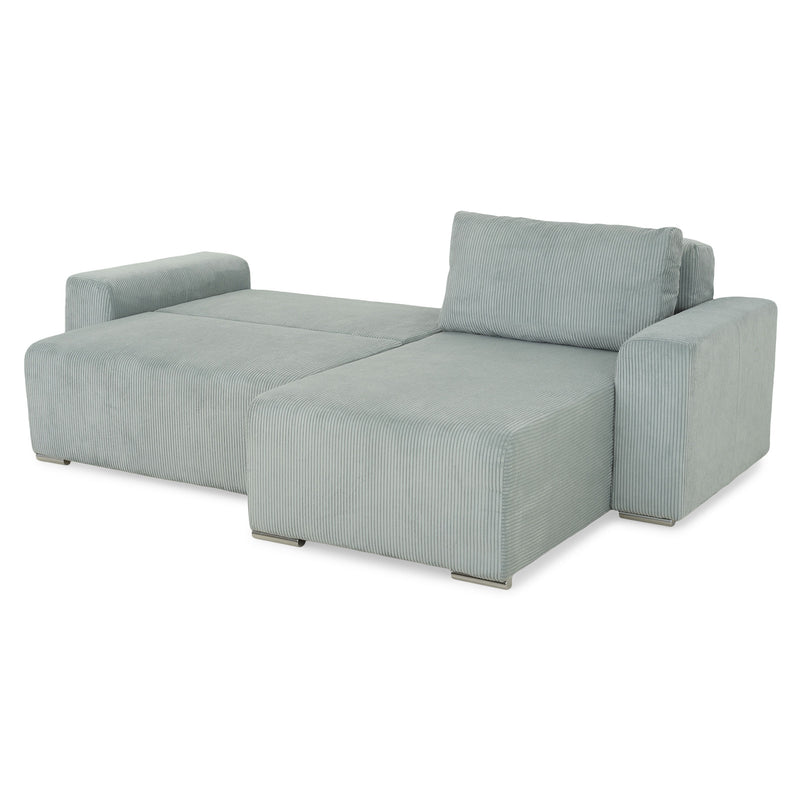 ONDINE Colțar extensibil, șezlong interschimbabil, ladă depozitare, stofă