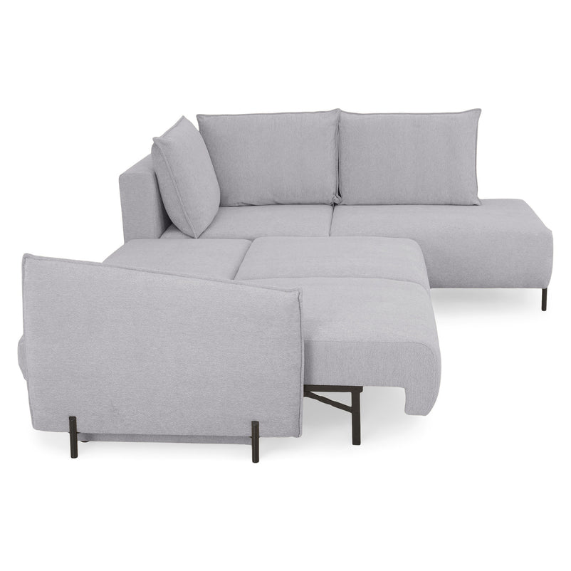 GRIGNY Colțar extensibil, șezlong stânga, ladă depozitare, stofă